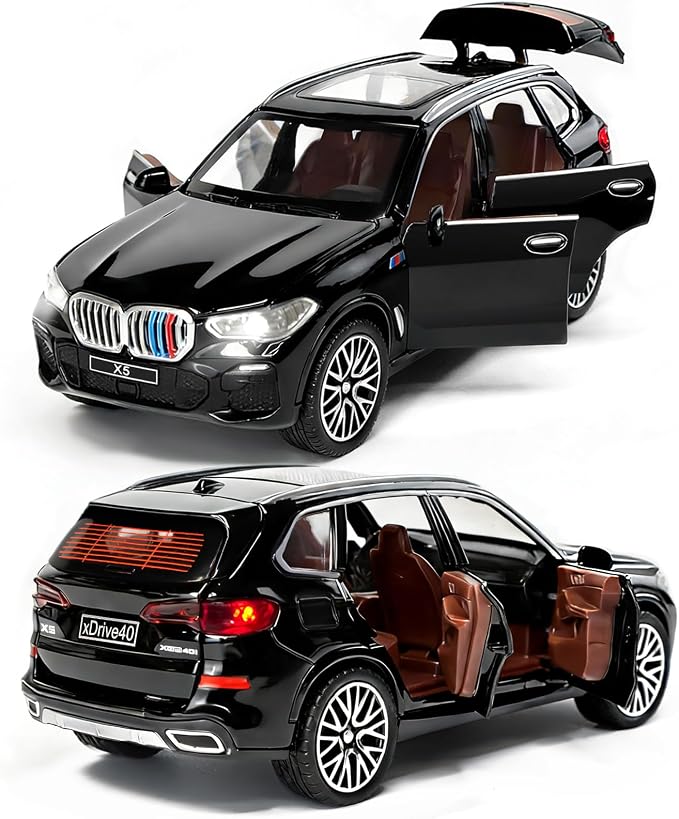 Toy Cars 1:32 Diecast Cars,Car Models with Light Sound and Pull Back,Car Toys Birthday Gifts for Boys and Boyfriends (Black)