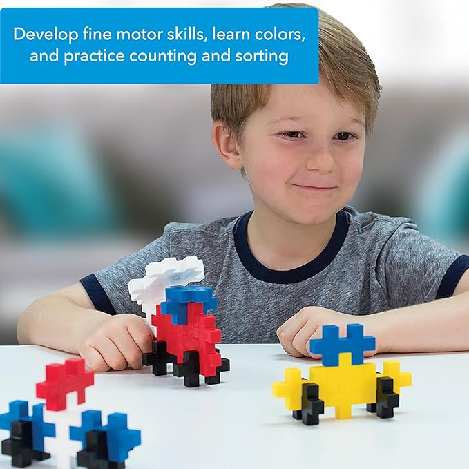PLUS PLUS Big - 100 Piece Basic Color Mix - Interlocking Large Puzzle Building Blocks, Quiet Stem Toys for Toddlers - Gifts for Boys & Girls