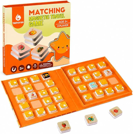 Travofun Magnetic Memory Matching Game for Kids Ages 3-8, Travel Toys for Toddlers 3-5, Magnetic Travel Games, Road Trip and Airplane Activities for Kids
