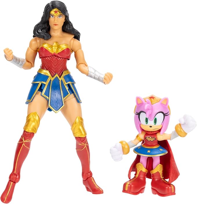 DC X Sonic the Hedgehog Amy as Wonder Woman & Wonder Woman 2.5/5-inch Figures Multipack