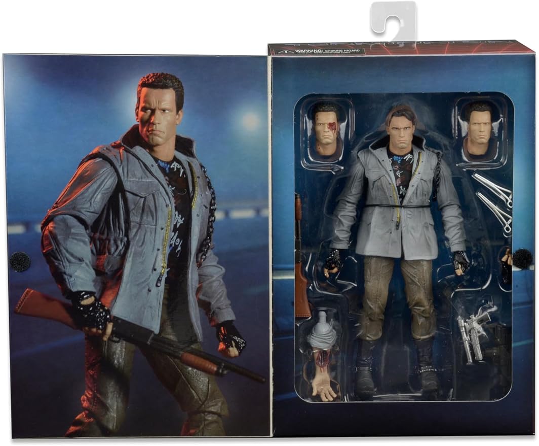 NECA Terminator Scale Ultimate T800 Tech Noir Cyborg Action Figure, 7"