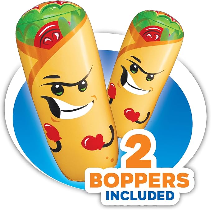 Banzai: Burrito Boppers - 2 Inflatable 36" Bumpers Toys, Giant Food-Themed Battle Play, Air-Cushioned, Swing Whop & Bop, in-Outdoor Game, Kids 5+