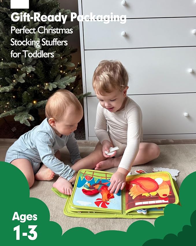 hahaland Busy Book for Toddlers 1-3 - Montessori Toys Busy Board for 1 Year Old Boy Gifts Girl Toys Educational Learning Quiet Activity Books Toddler Travel Toys for One Year Old Birthday Gift
