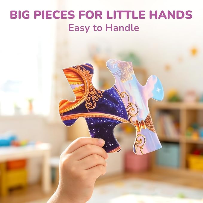 BenBen Floor Puzzles for Kids, 48 Piece 2 x 3 Feet Unicorn Princess Puzzle for Kids Ages 4–6, Large Jigsaw Puzzles for Toddlers, Toy Gift for Girls