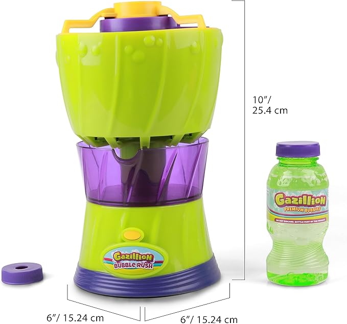 Gazillion Bubbles, Bubble Rush Portable Bubble Maker - Instant Bubble Creation - Outdoor Toy for Kids - 8 oz. Bubble Solution Included - Ages 3+