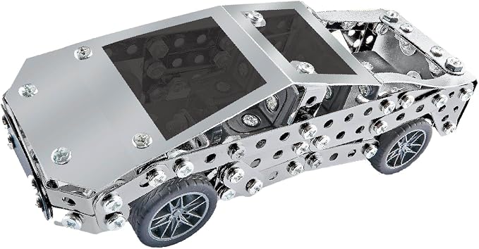 Metal Model Car Kit for Adults - DIY Stainless Steel Puzzle - 3D Mechanical Engineering Toy, Inspired Collectible, Stem Building Set for Kids, Teens & Men