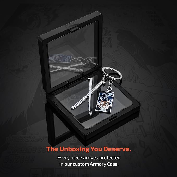 Demon Slayer Keychain, Anime Keychain with Sword & Charm Plate, Demon Slayer Merch & Gifts