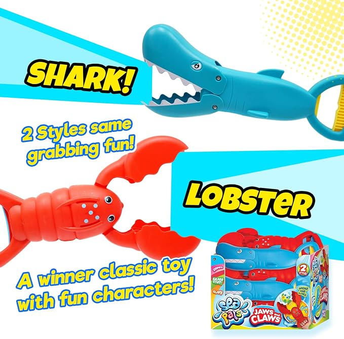 JA-RU Shark Sand Jaw & Claws Toy Big 13.5" (1 Shark) Plastic Sand Digger Grabber Toy Sand Toys & Beach Claw. Kids Beach Toys, Snow Toys, Kids Sandbox, Bathtub Toys Kids Toddler Pool Toys Shark-4009-1