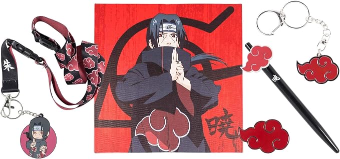 Just Funky Naruto Shippuden Akatsuki Collector Box, Itachi Uchiha Accessories & 5 Themed Collectibles, Fun Anime Collector