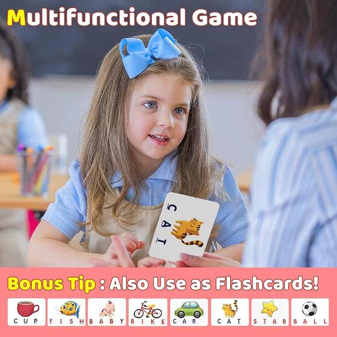 NARRIO Educational Toys for 3 4 5 Year Old Girl, Matching Letter Game Puzzles for Kids Ages 4-6, Preschool Learning Toys for Toddlers 2-4 Year Old Girl Gifts