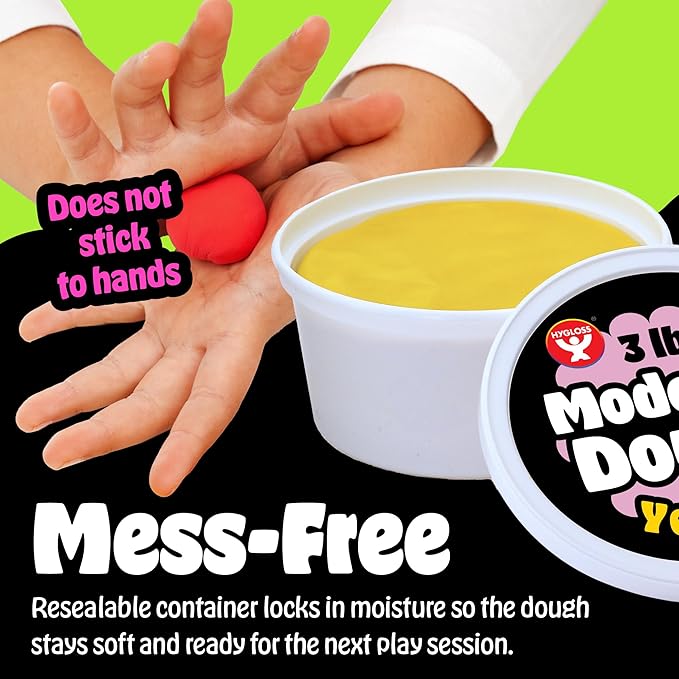 Hygloss Play Modeling Dough for Kids – Safe & Non-Toxic Sensory Dough for Arts and Crafts – 3 lb Tub – Play Clay for Toddler Activities, Preschool Classroom Must-Haves – Green Color, Scented