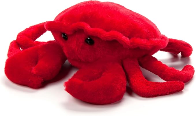 The Petting Zoo Crab Stuffed Animal Plushie, Gifts for Kids, Scoopz Sealife Animals, Red Crab Plush Toy, 8 inches