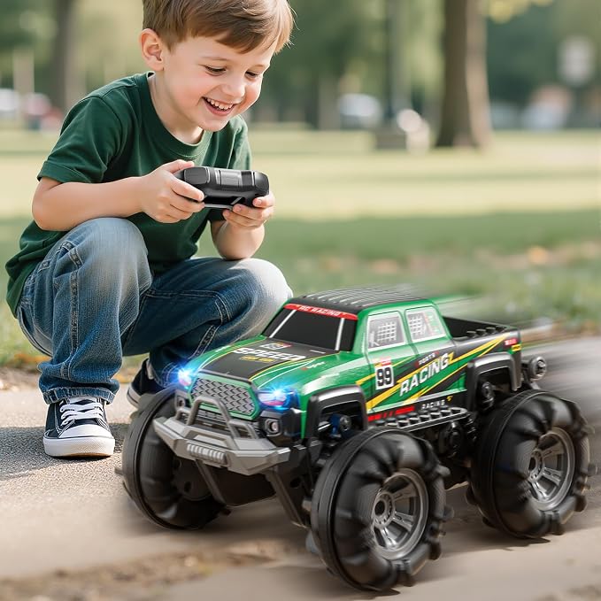 PEADUCK Remote Control Car for Kids Ages 6-12, All-Terrain RC Truck with Spray & Light, 360° Flips, 2.4GHz, Remote Control Monster Truck Off-Road RC Cars for Kids Boys Age 3 4 5 6 7 8 9 10 11 12