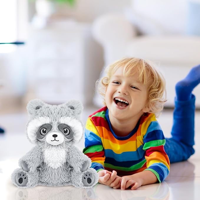 SuzziPals Heatable & Coolable Raccoon Stuffed Animal, Microwavable Heating Pad Plushies for Soothing & Relaxation, Heated Stuffed Animals with Lavender Scented, Raccoon Gifts