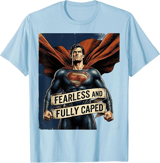 Fearless and Fully Caped Superhero Design T-Shirt