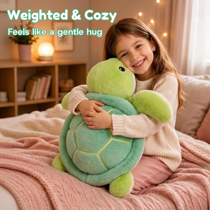 Turtle Weighted Stuffed Animal Soft Plush Toy Gift (10.6 Inch, 0.7 Lbs)