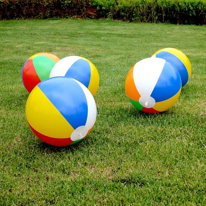 Beach Ball 12 Pack - 12'' Inflatable Beach Balls for Kids Bulk, Swimming Pool Toys Beach Toys for Summer Water Games, Hawaiian Tropical Theme Party Decorations Favors Supplies