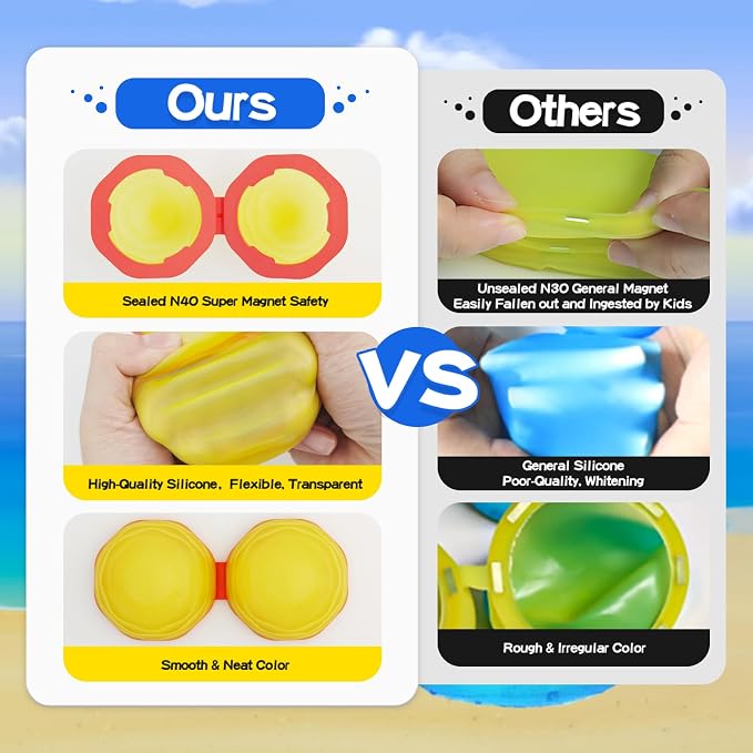 Reusable Water Balloons, Self-Sealing Refillable Magnetic Water Balls, Pool Beach Water Toys for Boys and Girls, Outdoor Summer Toys for Kids Ages 3+ (16 PCS)