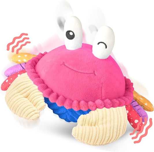 SAIMAND Pink Crawling Crab Baby Toy – Interactive Musical Plush Toy with 40 Songs & Voice Recorder, Sensory Baby Toy for Infants, Soft Toddler Gift for Girls 1-3