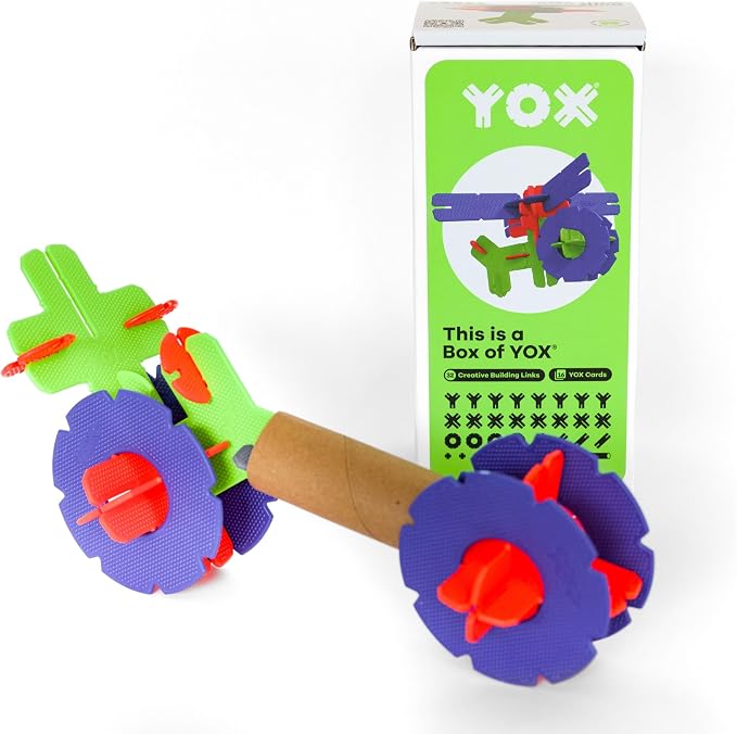 Box of YOX, Creative Educational Building & Construction STEM Toy Set for Kids, Learning Toys for Children Ages 4-10, Boys & Girls Fun Gift, Preschool & Classroom Toys, 50 Parts, Storage Box Included