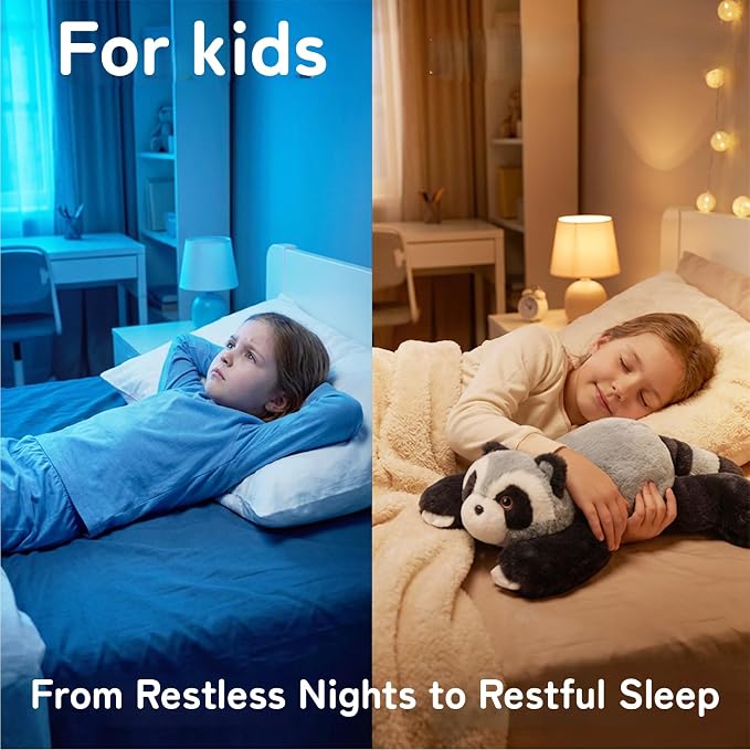 Niuniu Daddy 20" 3.3lb Raccoon Weighted Stuffed Animal forKids and Adults, Soft Sensory Plush Body Pillow for Calming Support, Large Animal Toy for Everyday Comfort