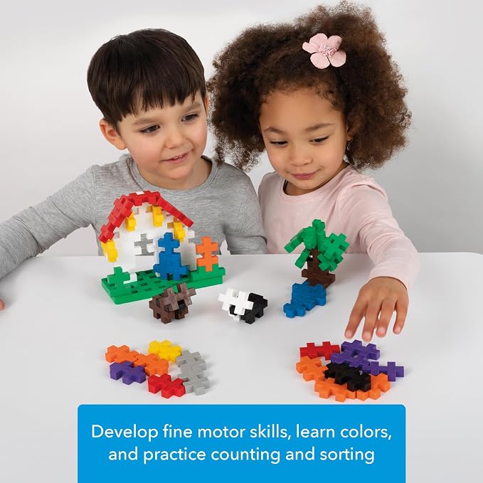 PLUS PLUS Big - 600 Piece Set in Storage Tub - Interlocking Large Puzzle Building Blocks, Quiet Stem Toys for Toddlers - Gifts for Boys & Girls
