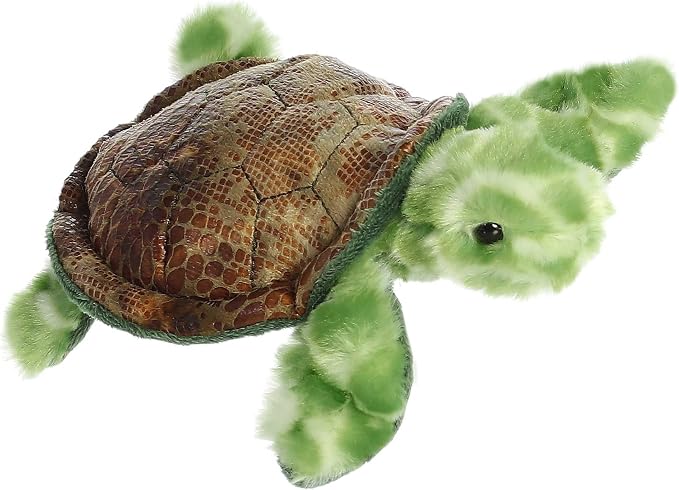 Aurora® Adorable Mini Flopsie™ Splish Sea Turtle™ Stuffed Animal - Mini Companions Ready for Playful Adventures - for Kids All Ages, Toddlers, Adults, and Families - Green 7.5 Inches