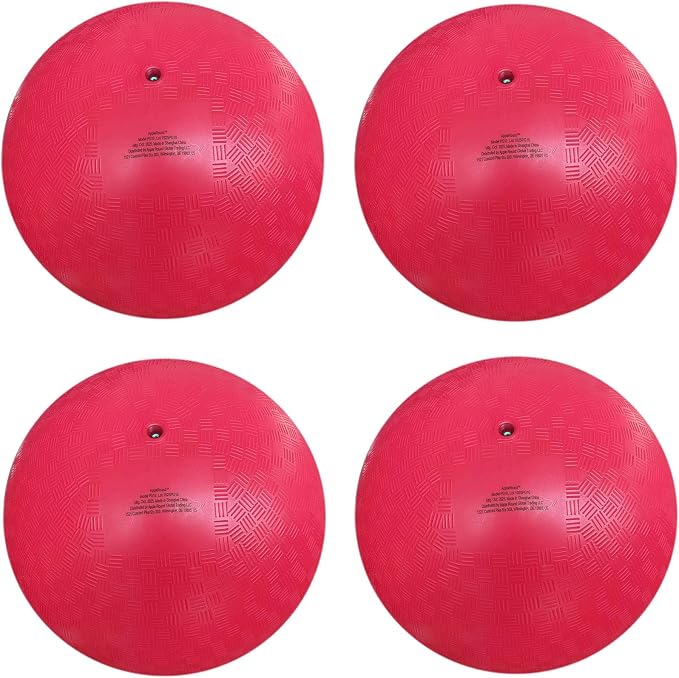 AppleRound 8.5-inch Dodgeball Playground Balls, Pack of 4 Balls with 1 Pump, Official Size for Dodge Ball, Handball, Camps and Schools
