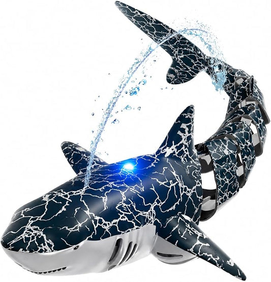 Remote Control Shark Toy for Kids Ages 8-12, 2.4Ghz RC Shark Water Toys with LED Lights for Pool Lake Pond, Swimming Shark Pool Toys for Boys Girls, Toy Shark Gifts for Kids 6 7 8 9 10 Year olds