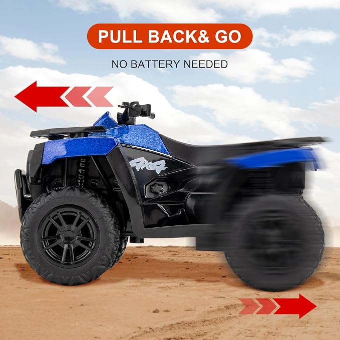 RMZ City 1:36 ATV Off Road Vehicle Model Car, Diecast Pull Back Beach Motorcycle Toy Car for Kids Boy Girl, Car Model Collection and Decoration, Blue