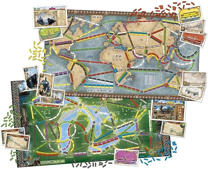 Asmodee Ticket to Ride Rails & Sails Board Game - Train Route-Building Strategy Game, Family Fun for Kids & Adults, Ages 10+, 2-5 Players, 90-120 Minute Playtime