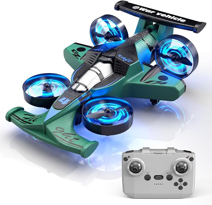 Remote Control Airplane Car Toys for Kids Ages 4-6-8-10-12, 2-In-1 Foam RC Plane Car Jet Mini Drone, Racing Car Stunt Plane Toys for Kids Boys 4 5 6 7 8 9 10 Year Olds Indoor Outdoor Playing