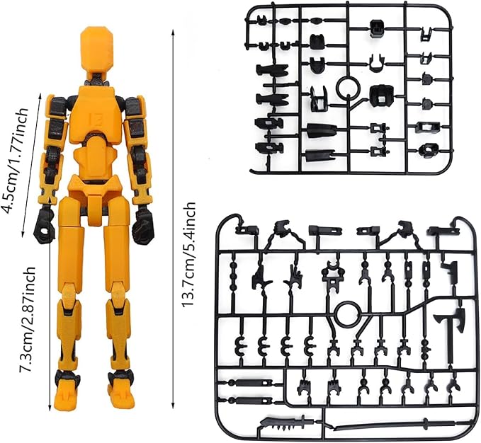 Titan 13 Action Figure Set Assembly Required, T13 3D Printed Action Figures with Weapons Accessories T 13 Lucky Robo Dummy Nova 13 Action Figures (Luminous)