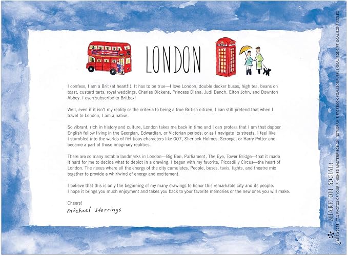 Galison Michael Storrings 1000 Piece London Jigsaw Puzzle for Adults – Illustrated Art Jigsaw Puzzle with Scene from The Streets of London – Fun Indoor Activity, Multicolor