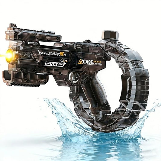 Electric Water Gun for Kids and Adults, Automatic Squirt Gun Blaster 26-32ft Long Range with Rechargeable Battery LED Water Pistol Summer Outdoor Toy for Pool, Beach, Swimming Water Fights