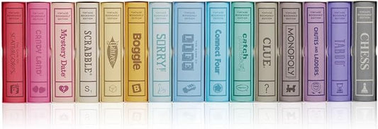 WS Game Company Collection of 15 Vintage Bookshelf Board Games Including Scrabble, Monopoly, Clue, Yahtzee, Chess, Boggle, Candy Land, Connect Four, & Sorry! - Classic Family Games for Kids & Adults