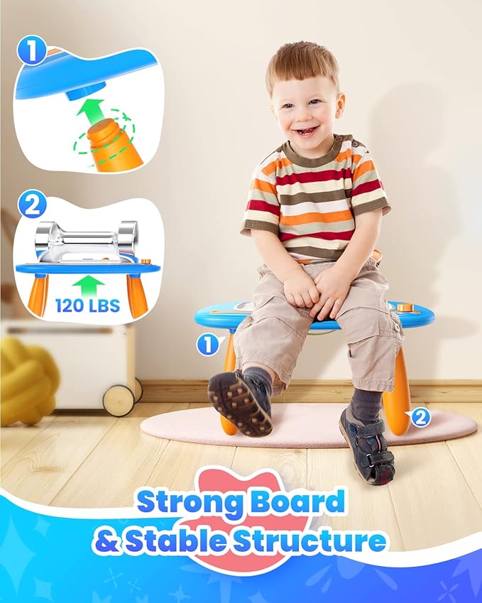 Seimome Toddlers Toys Ages 1-3, Magnetic Drawing Board, Doodle Board Pad Learning and Educational Toys for 18 Months Baby, 1-3 Yr Kids Birthday Gifts- Blue
