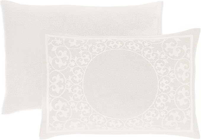 Superior Cotton Blend Bedspread Set, Includes 1 Tailored Bedspread and 2 Matching Pillow Shams, Lightweight Blanket, Bedding Decor, Jacquard Vintage Floral Mandala, Lyron Collection, Full, Off-White