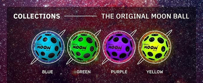 Waboba The Original Moon Ball - Hyper Bouncy Ball – Makes Pop Sound When Bounced - All Ages Extreme Bounce & Fun - Perfect for Active Play & Indoor or Outdoor Games