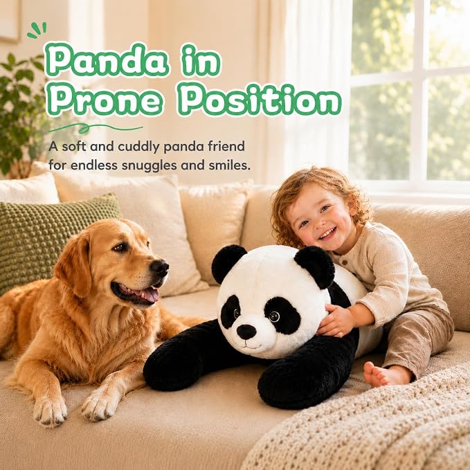 Tezituor Giant Panda Stuffed Animal, Panda Plush Toy,31.5" Large Cute Jumbo Pandas Plush Pillow,Soft Large Plushie,Huge Big Plushy Fluffy Fat Oversized,Valentine for Kids Girls