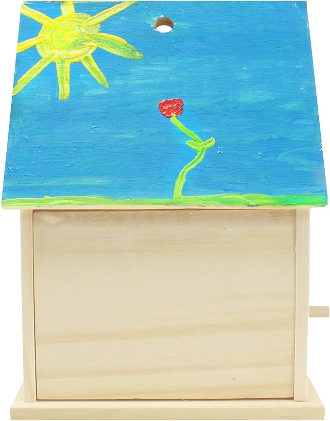 Made By Me Build & Paint Your Own Wooden Toys, DIY Wood Craft Kit, Easy to Assemble, Birdhouse