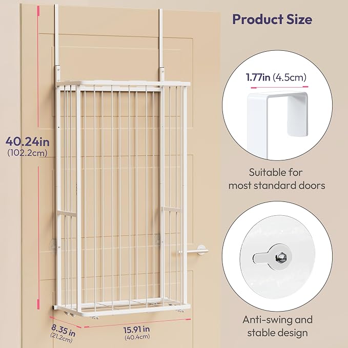 SWTYMIKI Hanging Stuffed Animal Storage - Over Door Large Plush Toy Organizer, Wall Mounted or Corner Stuffie Storage for Nursery, Doll & Bear Plush Organizer for Kid Room Bedroom (White, 2-Tier)