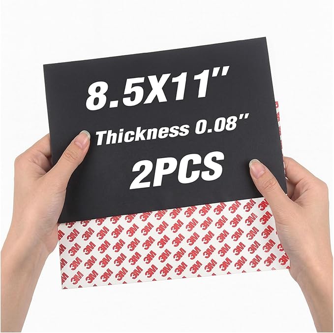 80Mil Magnetic Sheets with Adhesive 8.5" x 11",Self Sticky Anisotropic Sheet Magnet,Peel and Stick Letter Size for Heavy Duty Projects (2 PCS)