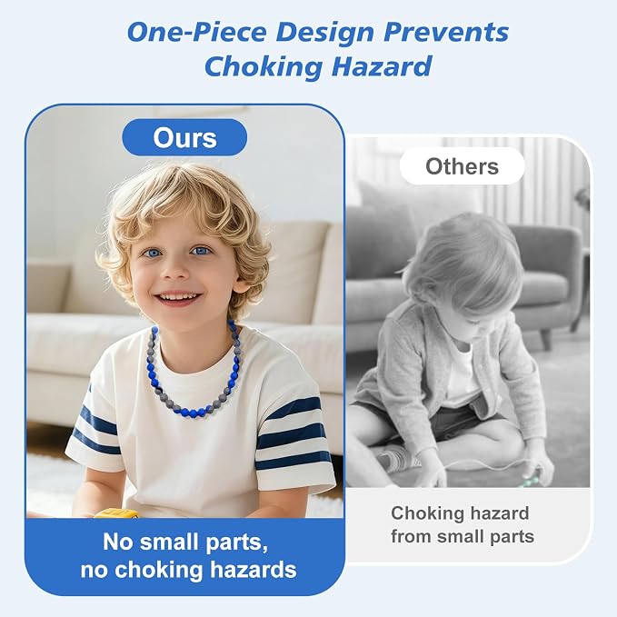 Chew Necklaces Designed for Nail Biting Silicone Necklaces Suitable for Autism, ADHD, and SPD Fidget Oral Chew Toys Sensory Needs in Children and Adults Chewy Necklace Sensory Toys