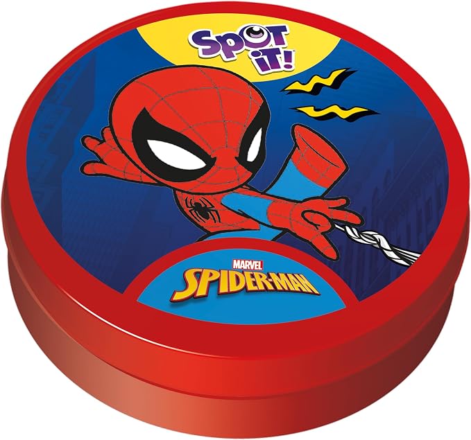 Asmodee Spot It! Spiderman Card Game (Eco-Blister) Fast-Paced Matching Featuring 5 Mini-Games, Travel-Friendly Family Fun for Kids & Adults, Ages 6+, 2-8 Players, 10 Minute Playtime