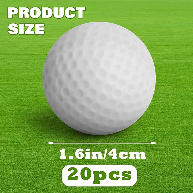 Mini Golf Ball Stress Ball 20 Packs Golf Balls Party Gift Small Foam Squeeze Anxious Toy Sports Stress Balls for Kids School Carnival Reward Golfs Themed Party Decorations Supplies