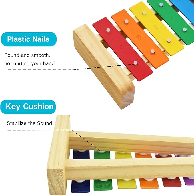 Xylophone for Kids Wooden Xylophone with Mallets Orff Music Instrument for Educational Preschool Learning Baby Percussion Kit Professional Tuning Gift Choice for Children