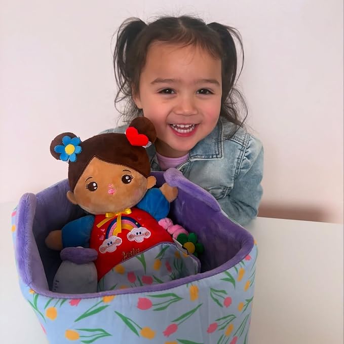 OUOZZZ 10" Soft Baby Doll Set, Hispanic Baby Doll Accessories Toys for 2 Year Olds Girls Birthday Gift, Interactive Pretend Playset for Preschool, Home