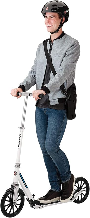 Razor A6 Kick Scooter for Kids Ages 8+ - Extra-Tall Handlebars & Longer Deck, 10" Urethane Wheels, Aluminum Frame, Anti-Rattle Technology, for Riders Up to 220 lbs