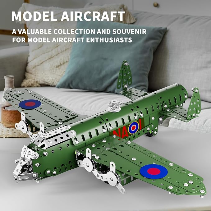 Lucky Doug STEM Building Projects Model Airplane Set - 389 Pieces STEM Project Building Toys for Kids Ages 8-12, Assembly Science Kit Educational Army Toys Gift for Kids Boys 8 9 10 11 12-16 Years Old